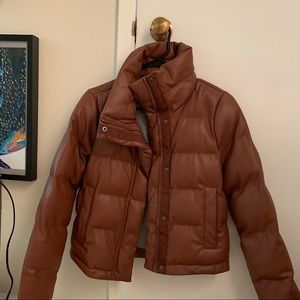 Abercrombie & Fitch Vegan leather mini puffer